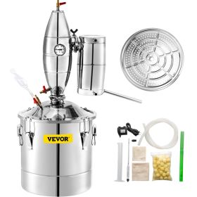 VEVOR 50L 13.2Gal Water Alcohol Distiller 304 Stainless Steel Alcohol Still Wine Making Boiler Home Kit with Thermometer for Whiskey Brandy Essen
