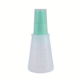 1pc 2.2oz Brand Silicone BBQ Oil Bottle Brush With Flat-Bottom Design; Perfect For Barbecue; Cooking And Baking - Heat-Resistant; Easy To Clean A (Color: Green)