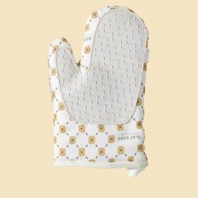 Anti-Scalding Microwave Cotton Non-Slip Insulation Gloves Oven Mitts Kitchen Heat Resistant Thickened Cotton Heat Insulation Microwave Oven Oven (Type: Left, Color: White)