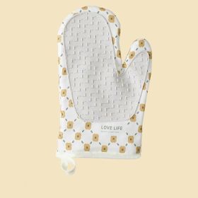 Anti-Scalding Microwave Cotton Non-Slip Insulation Gloves Oven Mitts Kitchen Heat Resistant Thickened Cotton Heat Insulation Microwave Oven Oven (Type: Right, Color: White)