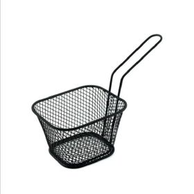 Stainless Steel Frying Basket Strainer Fryer French Fries Drain Frying Basket Snack Food Fried Net Basket Kitchen Cooking Tools (Color: Black)